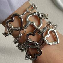 1pc Heart Shaped Bracelet Design Bracelet Chain, As A Gift For Couples, Friends, And Family On Daily Life And Festival Occasions