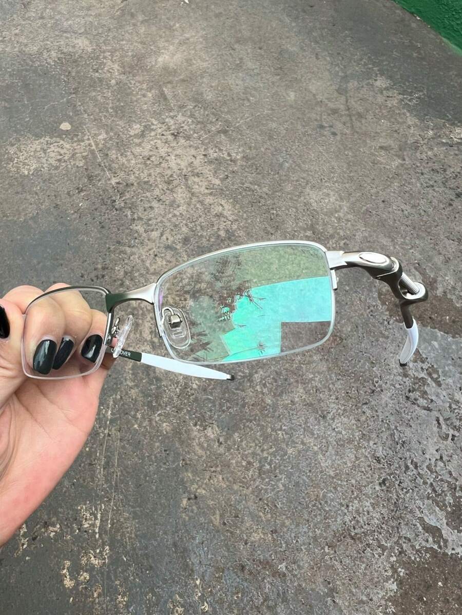 Men's Glasses Rest Frame Without Prescription Magnifying Spring Rest - 灰色 - 查看 1