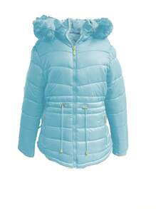 Polo Retro Of Yatch London Chamarra doblevista reversible PARA mujer capitonada corta con gorro - Neblina azul - Ver 2