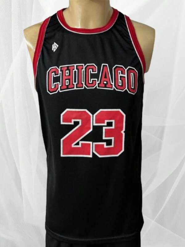 Camiseta Regata Esportiva Masculina Estilo Basquete Academia Treino Chicago