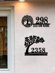 1 件定制生命树和鸟设计金属门牌 - 个性化地址标志、门牌号、户外地址标志、街道名称、姓氏、墙壁艺术 - 搬家礼物 - 装饰品、家居装饰、墙壁装饰、房间装饰、客厅装饰、卧室装饰、浴室装饰、厨房装饰、女朋友、爸爸、妈妈、家人、朋友、儿子、女儿、学校学生、餐厅、浴室、客厅、卧室、办公室、茶室、学校、家庭、家庭卧室翻新生日毕业、家庭翻新、温馨氛围、家居生活、定制标志和牌匾