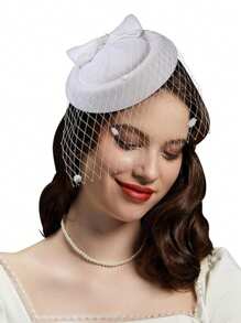 1 Pc Fascinators Hats 20s 50s Hat Pillbox Hat Tea Party Headwear With Veil For Girls And Women