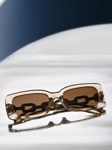 1 Pair Rectangular Full Frame Fashion Glasses, Fashion For Music Festivals, Street Photography, Outdoor Travel, Dates, Casual Wear For Summer Beach Vacation,Outdoor,Travel