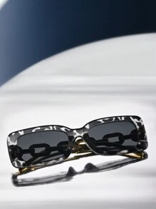 1 Pair Rectangular Full Frame Fashion Glasses, Fashion For Music Festivals, Street Photography, Outdoor Travel, Dates, Casual Wear For Summer Beach Vacation,Outdoor,Travel