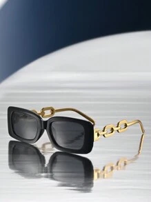 1 Pair Rectangular Full Frame Fashion Glasses, Fashion For Music Festivals, Street Photography, Outdoor Travel, Dates, Casual Wear For Summer Beach Vacation,Outdoor,Travel