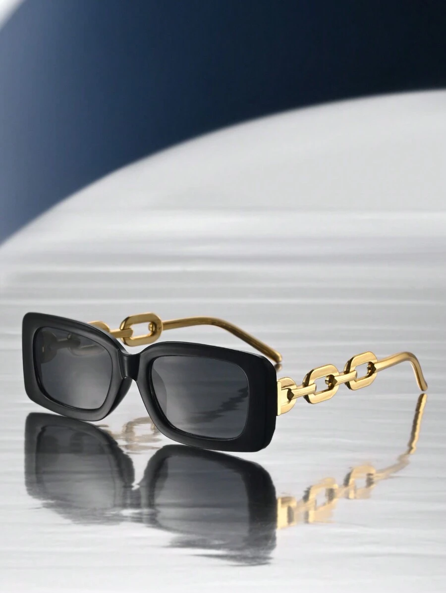 1 Pair Rectangular Full Frame Fashion Glasses, Fashion For Music Festivals, Street Photography, Outdoor Travel, Dates, Casual Wear For Summer Beach Vacation,Outdoor,Travel