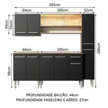Cocina Integral Completa Modular Madesa Emilly Sky Con Encimera Color Marrón/negro - Marrón y negro - Ver 3