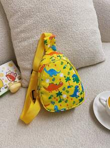 1pc Nylon Zipper Bag, Cute Dinosaur Pattern, Exquisite Coin Purse, Fashion Chest Bag, Suitable For Various Occasions, Comfortable Adjustable Shoulder Strap, Multifunctional, Perfect Gift - A - View 14