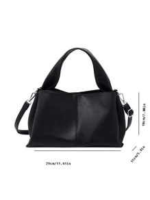 Black Fashion Pleated Handbag Western Style Handbag Shoulder Crossbody Bag - Black - View 7