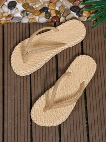 1pc Summer Fashion Non-Slip Simple Thong Sandals - Brown - View 6