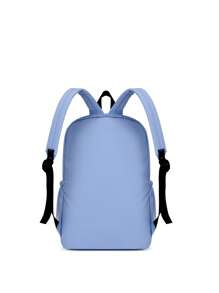Mochila minimalista estampada para niñas, mochila de día versátil para viajes - Azul - Ver 5