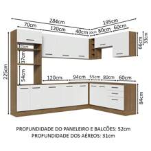 Complete Modular Corner Kitchen Madesa 479cm Agata 01 - Brown and White - View 3