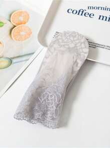 1 Double/Mid-Tube Rose Sole Lace Lace Socks Mesh Socks Non Slip Heel Non-Slip Boat Socks Invisible Socks