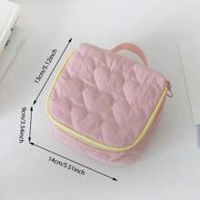 Girly Hearts Bursting! Heart Quilted Diamond-Shaped Cosmetic Bag, Pink, Purple, Green And Yellow Dreamy Four Colors, Small And Portable, Can Hold Your Beauty Tricks! Makeup Bag Travel School Supplies Travel Essentials Make Up Bag Holiday Essentials Makeup Bags Makeup Pouch Makeup Organizer Holiday Winter Leopard Print Sausage Dog Women Gifts For Women