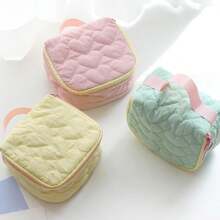 Girly Hearts Bursting! Heart Quilted Diamond-Shaped Cosmetic Bag, Pink, Purple, Green And Yellow Dreamy Four Colors, Small And Portable, Can Hold Your Beauty Tricks! Makeup Bag Travel School Supplies Travel Essentials Make Up Bag Holiday Essentials Makeup Bags Makeup Pouch Makeup Organizer Holiday Winter Leopard Print Sausage Dog Women Gifts For Women