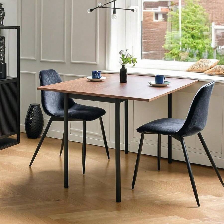 Mesa de Comedor Extensible Mesa Comedor para 2 a 4 Personas Mesa Plegable de Cocina Mesa de Usos Múltiples Marrón