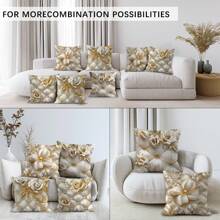 4 Stücke Kissen Bezug Set im Bohemian Stil mit Blumen Muster