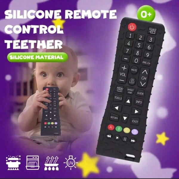 1 pieza Modelo de control remoto de silicona, juguete de dentición de silicona suave adecuado para niños pequeños y niñas, regalo de Navidad, decoración de Halloween, control de TV simulado, juegos educativos, útiles escolares para niños, juguetes sensoriales, juguetes divertidos para viajar, artículos esenciales para bebés, regalos para niños, regalos de cumpleaños