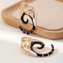 1 Pair Geometric Crystal Elephant Shape Drop Stud Earrings For Women - Multicolor - View 3