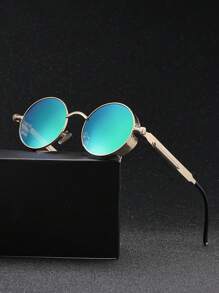 Retro Metal Steam Punk Style Glasses For Men - Round Frame Glasses, Luxurious Metal Design Glasses - Gothic Vintage Oval Steampunk Glasses - Same Style, Multiple Colors - View 7