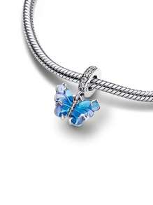 1pc Fashionable High-Quality Enamel Craft Blue Epoxy Butterfly Pendant Gift - Multicolor - View 8