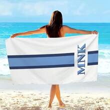 Customizable Beach Towel With Your Name - Personalized Striped Design, Perfect For Swimming, Camping & Travel, Multi-Functional, Ornamental, Reusable, Breathable, Adorable Workers, S, Dining Room, Bathroom, Living Room, Bedroom, Office, Tea Room, , Home, For Anniversaries, For Birthdays, For Weddings, For Graduation, For Housewarming Summer Holiday Bathroom Decor, Slow Summer Living Beach Essentials,Dorm Essentials - Multicolor - View 8