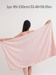 1/2条珊瑚绒吸水刺绣星空图案超柔软纤维浴室浴巾或洗脸巾，时尚柔软亲肤，适用于浴室、酒店、健身房、旅行、礼品、沙龙、运动、户外、海滩、学校、返校季、旅行配件、家居用品、毛巾、护肤品 - 粉色 - 查看 9