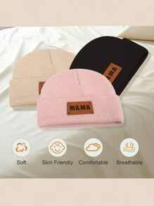 定制无檐便帽，个性化冬帽，皮革补丁针织帽，适合任何年龄段的冬季无檐便帽。涤纶定制无檐便帽，冬季