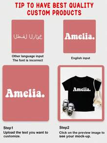 Customized Text, Spring/Summer Girls Toddler T-Shirt, Enter Your Text/Name/Birthday Wishes/Message/Funny Text, Team Uniform & Outdoor Wear Customization, Personalized Round Neck Short Sleeve Girls Tee, Black Top Customization, Holiday/Birthday/1st Birthday Gift, Cultural Shirt