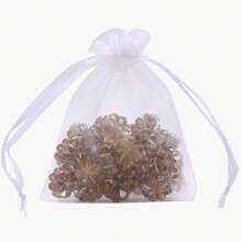 10/50/100pcs White Gift Packaging Bags, White Organza Candy Bags For Dinner Table, Various Festival Party Packaging Supplies, Holiday Home Goods, Wedding Party Gift Packaging