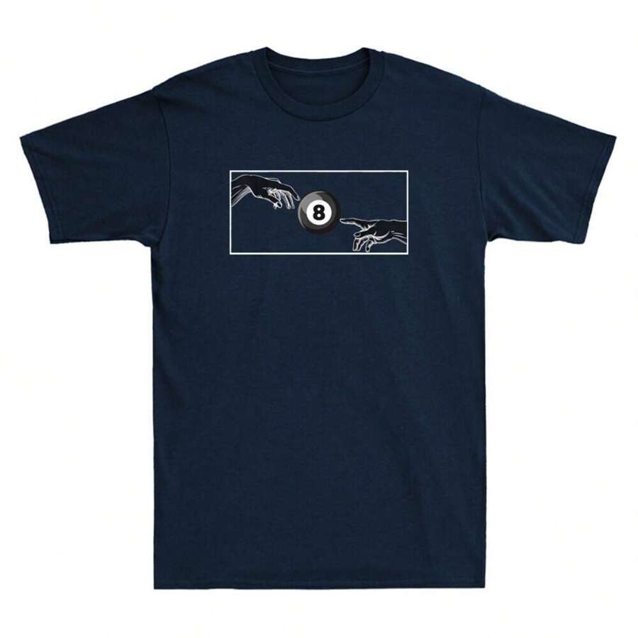 Billiard Ball  8 For Billiard Player For Pool Billiards Funny 's T-Shirt - 黑色 - 查看 1