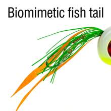 Juego de 3 señuelos de pesca tipo kabura 60g/80g/100g/150g/200g con brillo, para pesca de arrastre lenta, cebo para pesca en barco y mar con faldas de goma y ganchos asistentes, señuelos deslizantes
