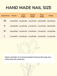 10 pièces Autocollants d'ongles de forme cercueil faits à la main décorés de motifs floraux, de papillons et de strass, mignons, doux et élégants, convenant aux fausses ongles pour dames et filles - Multicolore - Voir 8