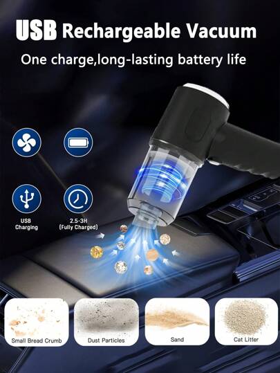 High Efficiency Stofzuiger Cleaner, Blowing, Vacuuming Charging All In One Machine, Good Helper Home Hygiene, Bureau Countertop Cleaning Brush, Car Interior Cleaner view 2