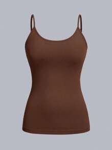 Kit Of 3 Women's Tank Tops Without Padded Underwire, Super Light Straps - Blue M. Brown and Wine - View 5