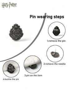 WB 1PC Harry Potter Pewter Pins Accessories Gryffindor Ravenclaw Slytherin Decorative Badges Clothes Bag Backpack Hats Band Men Women Brooches Collectible Display Birthday Anime Peripheral Gifts