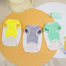 宠物服装 狗背心、趣味文字设计、猫用轻便 T 恤、春夏装 - 黃色 - 查看 7