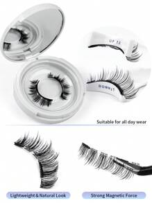 MAGEFY 1 Pair CC Curl Manga Reusable Magnetic Suction False Eyelash Kit,Equipped With Professional Magnetic Clips,Natural Looking, 3D Natural Spiky Manga Lashes Fluffy Wispy Soft Lashes Fake Eyelashes False Eyelashes Strip,Comic Pointed Tail Style Style, Magnetic Lashes, End Eye Elongated Faux Mink Strip Lashes, Suitable For Parties Or Gift For Women&Girls, Ultra-Light Lashes Package - 尖尾漫畫款 - 查看 6