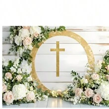 Tên tùy chỉnh Lễ rửa tội đầu tiên của tôi Chén thánh vàng Thiết kế nền Biểu ngữ Tên cá nhân Thiết kế lễ rửa tội Tiệc làm lễ đập bánh Biểu ngữ trang trí Đạo cụ chụp ảnh chân dung Vinyl - Nhiều màu - Xem 16