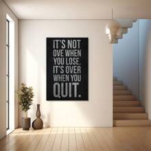 Not Over Till You Quit Motivational Large Wooden Framed Wall Art Home Decor Canvas Painting- For Bedroom, Bathroom, Living Room, Office, Kitchen, Holiday Gift- 1pc