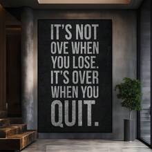 Not Over Till You Quit Motivational Large Wooden Framed Wall Art Home Decor Canvas Painting- For Bedroom, Bathroom, Living Room, Office, Kitchen, Holiday Gift- 1pc