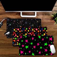 1pc Colorful Star Mouse Pad Aesthetics Art Desk Mat Rubber Base With Stitched Edge Non-Slip Desk Accessories XL Mousepad For Office Home As Gifts For Men Women Friends Birthdays,Valentine's Day - Multicolor - View 1