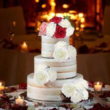 50/100pcs Artificial Flowers Real Looking White Foam Fake Roses With Stems For DIY Wedding Bouquets Bridal Shower Centerpieces Floral Arrangements Party Tables Home Decorations Gifts Birthday Graduation