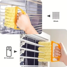 Multi-Function Blinds Cleaning Brush, Home Window Curtain Cleaner, AC Fan Dust Removal Brush - Orange - View 3