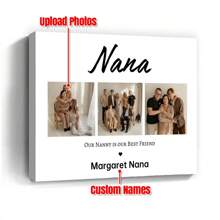 1 Pieza de arte mural con foto personalizada para Nana, regalo personalizado para la abuela de parte de los nietos, regalo de cumpleaños para la abuela, regalo de Navidad para la abuela, con opción de marco de lienzo