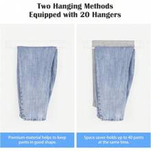 Giá treo quần lăn xe đẩy quần với 20 móc treo quần Móc treo quần mở rộng có bánh xe Tổ chức lưu trữ tủ quần áo cho quần khăn quần jean khăn quàng cổ, màu trắng, mùa xuân, tối giản, áo mùa hè - trắng - Xem 7