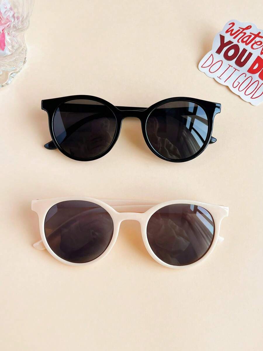 2副男女童经典不对称圆形时尚眼镜 - 彩色 - 查看 1