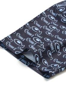 Herren Fischgrätenmuster Rundhals Kurzarm Lässig T-Shirt & Shorts Set mit Kordelzug Taille