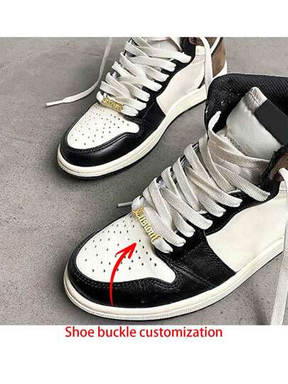 U7 2 Pieces Sports Shoe Lace ID Tag Stainless Steel/18K Gold-Plated Training Tag Shoe Buckle Lace Decoration Accessory