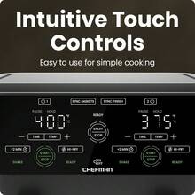 Chefman Turbo Fry Touch, Freidora de aire de doble cesta, con ventana, con control táctil capacitivo y capacidad de 3 cuartos de galón, 6 cuartos en total, 13.38" x 11.81" x 10.63", Negro - Negro - Ver 7